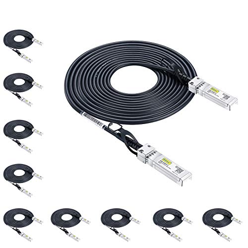 10Gtek SFP+ DAC Twinax Cable - 10GBASE-CU Passive Direct Attach Copper SFP Cable for Cisco SFP-H10GB-CU7M, Ubiquiti UniFi UC-DAC-SFP+, Meraki, Fortinet, D-Link, 26AWG, 7-Meter(23ft), 10-Pack