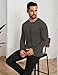 GYS Men's Pajama Top Bamboo Viscose Cloud-Soft Long Sleeve Loungewear Moisture-Wicking Relaxed Fit Sleep Shirt, Deep Grey, X-Large