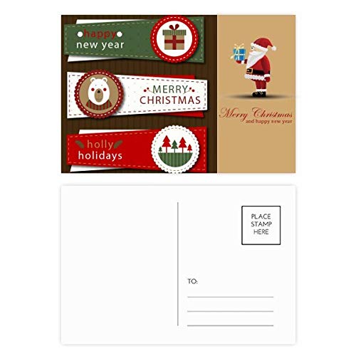 Cartes postales Merry Christmas : lot de 20 cartes de vœux à glisser sous le sapin