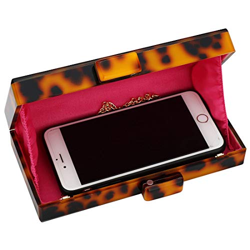 Image of EROGE Acrylic Clutch Purse Perspex Box Colorful Geometric Design Handbags for Women