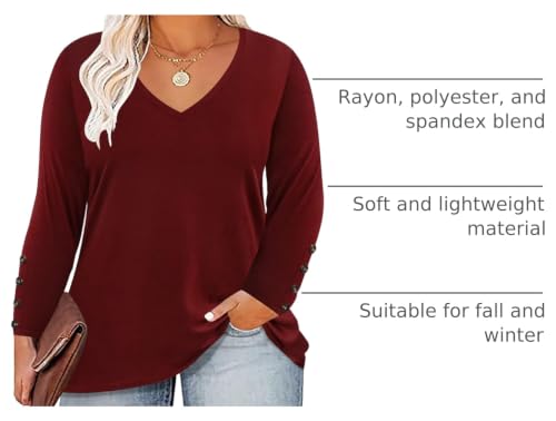 Image of CARCOS Plus Size Tops for Women Long Sleeve Fall Tunic Color Block Camo /Plaid /Leopard /Fall Blouse Crewneck Tshirt XL-5XL