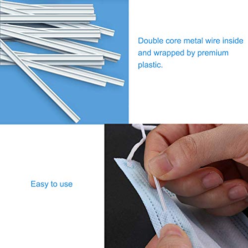 100 Pcs Plastic Nose Bridge Wire For Face Diy Making, Washable Double Wire Nose Bridge Strips, 10Cm Flat Nose Wire Clips Adjustable Plastic Pieces Strips Straps For Face Diy Making #TOP6