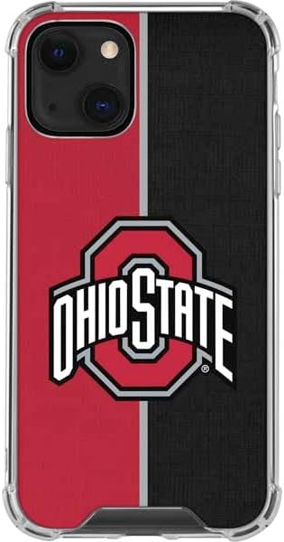 Skinit Clear Phone Case Compatible with iPhone 13 - Officially Licensed Ohio State University OSUBuckeyes Light Grey Design