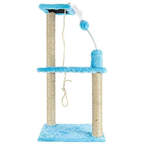 Brinquedo Arranhador Divert Cat para Gatos 3 Plataformas Bombeiro Azul