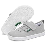 SAGUARO Bambini Barefoot Shoes Bambino Scarpe a Piedi Nudi Minimaliste Flessibili Sneakers Barefoot in Tela Ragazzo per Uso Quotidiano, Scuola e Sportive Grigio Chiaro,Gr.30