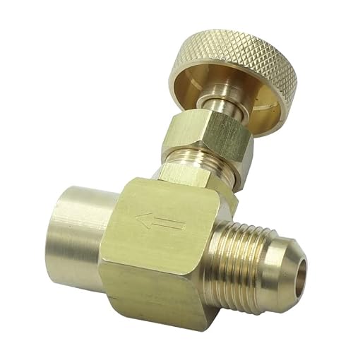 HongBoW Hardware Brass Needle Valve 1/4 female NPT x 3/8 male Gas Flare For Torches, Weed burners, Kilns, Tarpot Heaters, Manifo KKZF-N02N-F3-8OD