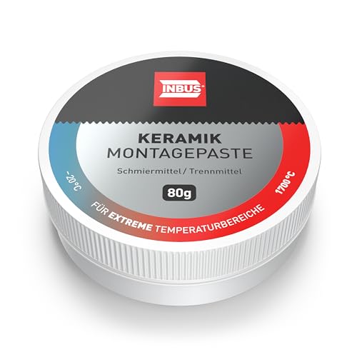 INBUS 75107 Keramik Montagepaste metallfreie Keramikpaste anti-seize (für Bremsen und Schrauben) schützt vor Korrosion Festfressen und Verschleiß 80g