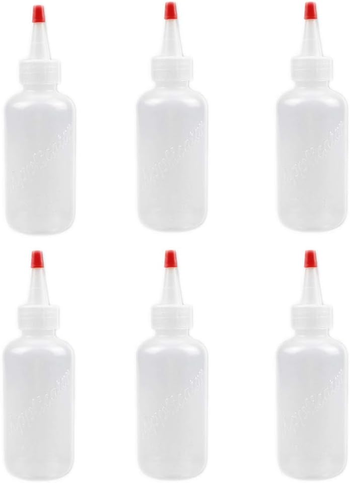 Lurrose 6pcs Empty Paint Tubes Squirt Bottles for Liquids Empty Paint Bottles Reusable Needle Bottle Squeeze Bottles Glue Bottle Tip Bottle Volumetric Flask Mini 4oz Dispenser