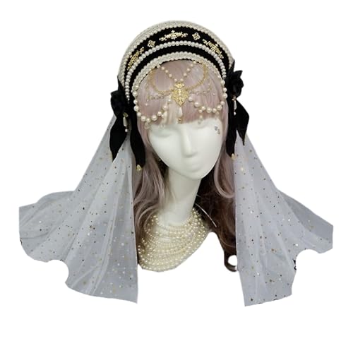 Couronne Tudor MYAYD avec bandeau rond amovible et son voile de fleurs élégant