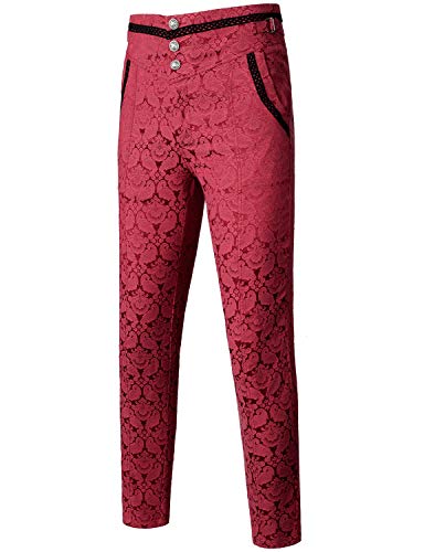 Image of VATPAVE Mens Gothic Pants Cosplay Costume Trousers Steampunk Victorian Pants