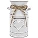 Soyizom Vintage wazon metalowy wiadro na kwiaty w kształcie serca, wystrój domu wiejskiego wazon z uchwytem francuski biały wazon ocynkowane wykończenie mleko puszka shabby chic wazon metalowy dzbanek na kwiaty do rustykalnej dekoracji domu