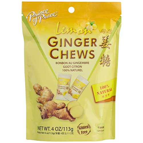 Prince Of Peace Lemon Ginger Chews Candy, Natural, Gluten Free, 4 Ounces (Pack Of 12) #TOP23
