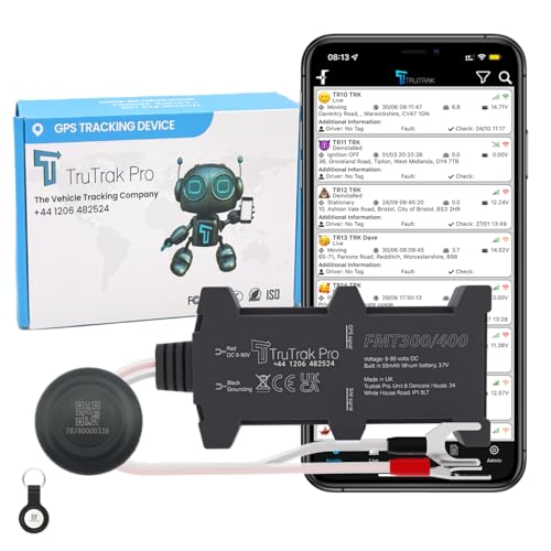 Image of TruTrak Pro FMT400 4G GPS Tracker with Tag - Real-Time Vehicle Tracker for Car, Van, Motorcycle, Caravan, Tractor - PAYG, 12–24V, Self-Install with SIM & Data