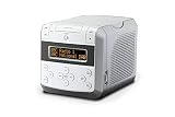 Roberts Sound48 DAB+ Radiowecker (DAB, UKW, Uhrenradio, Wecker mit Zwei einstellbaren Weckzeiten, CD-Player, Bluetooth, Snooze-Funktion, Sleeptimer, dimmbares Display, Kopfhöreranschluss) weiß