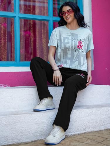 Image of ZEYO Night Suit for Women's Printed Night Dress of Top and Pyjama