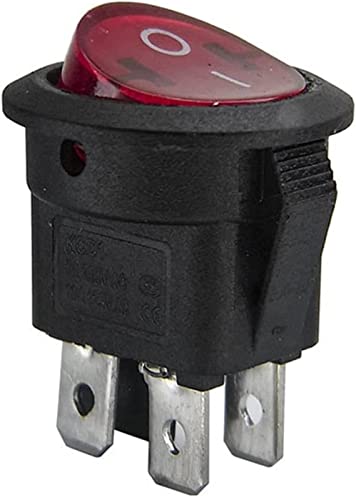 Interrupteur à bascule KCD1 SPST 4 broches 250V 6A rond noir pour bateau et auto