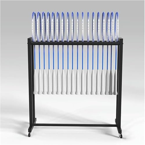 Présentoir de raquettes pour adultes en acier stable et chariot de sport de gymnase