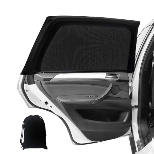 iXTRA Car Window Shades, 2 Pack Breathable Mesh Car Shades for UV Protection & Heat Block, Baby & Camping Use, Universal Fit for 99% Cars/SUVs, Anti-Glare Privacy Cover
