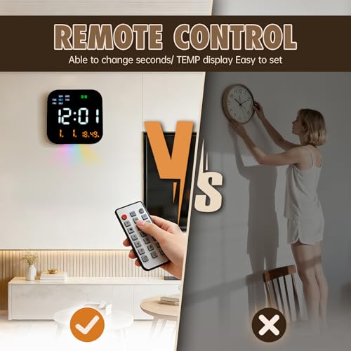 Reloj despertador digital AuraSync con termómetro para regular la habitación 7