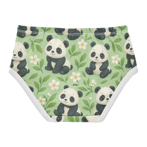 Joisal Toddler Girls Underwear 2t Cotton Girl Panties Cute Durable Briefs Kids Undies Cute Cartoon Pandas Green2