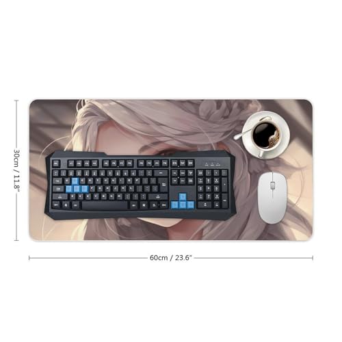 Protector de escritorio White Hair Anime goma blanco 30x60cm miniatura 2
