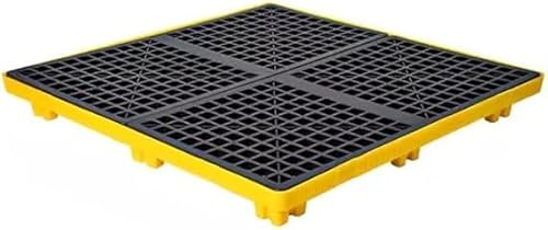 2 Drum Containment Spill Pallet Polyethylene Low Profile Paint Bucket Tray Industrial Garage Storage Detachable Shipping Leakproof Platform(120x120x10cm)