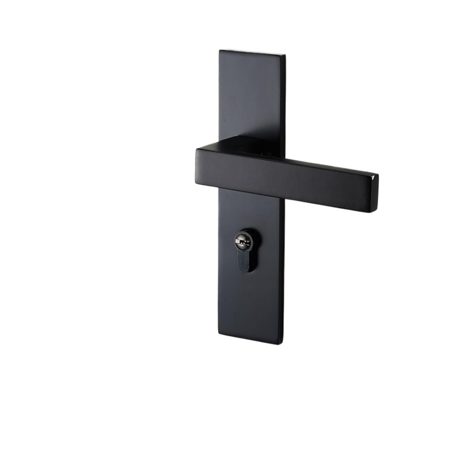 Cerradura interior negra para dormitorio y baño con manija L