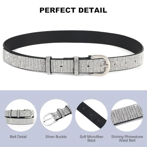 Rhinestone Belts for Women,Bling Diamond Belts for Dresses,Shiny Sparkly for Jeans2