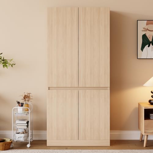 Armario blanco de madera amplio y moderno para ropa en habitaciones pequeñas de 170cm