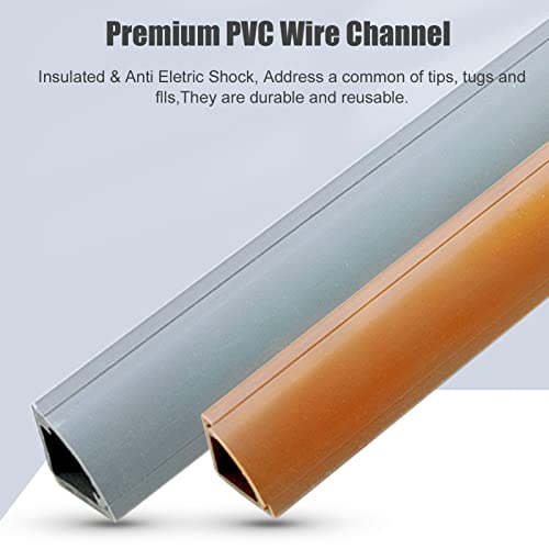 Canaleta para cables de PVC, 2 unidades, 3,3 pies, resistente al desgaste, cubierta para cables en piso y pared, pintable, gris, 14x14 mm miniatura 4
