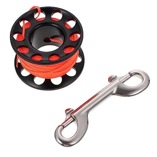 Toddmomy Aluminum Diving Reel Anti-Tangle 15m Black Diving Line for Buoy Lightweight Reel Spool