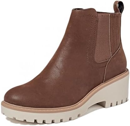 Women's Ankle Boots, Comfortable Chunky Heel Chelsea Style Boot with Side Zipper- Casual & Stylish.