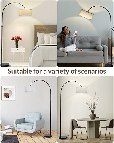 Gktg Floor Lamps For Living Room, Arc Floor Lamp With Remote Control, Stepless Dimmable 9W Led Bulb Included, Adjustable Gooseneck Modern Tall Floor Lamp, Standing Lamp For Living Room Bedroom #TOP5