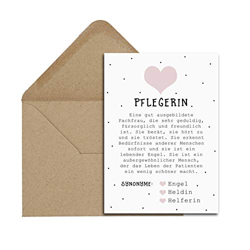 Nastami Postkarte Pflegerin Definition inkl. Briefumschlag Geschenk (Pflegerin)