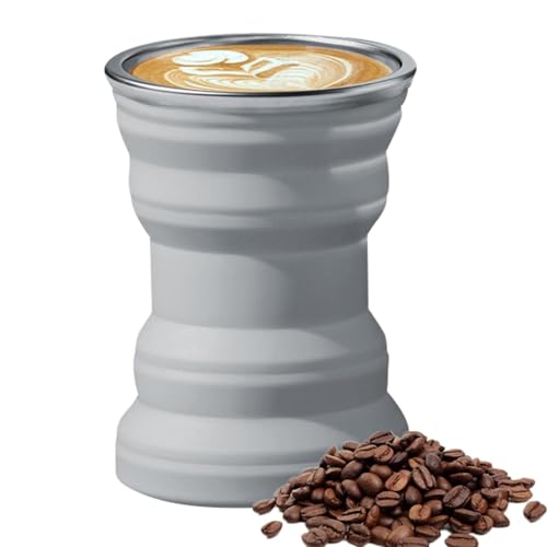 Taza de viaje de silicona reutilizable con tapa, botella de silicona portátil de 320 ml para bebidas calientes y frías, vasos para camping, senderismo, microondas y lavavajillas