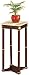 Cherry Finish Wood Square Style Plant Stand with Marble Table Top