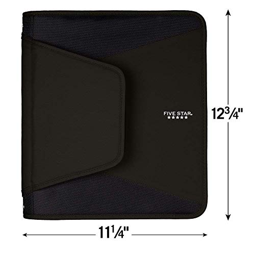 Five Star 1-1/2 Inch Zipper Binder, 3 Ring Binder, 3-Pocket Expanding File, Durable, Color Selected For You (28012) #TOP6