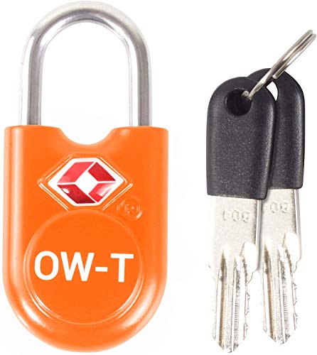 OW-Travel Cadeado com chave TSA. Fechaduras para malas. Cadeado para bilheteira. Cadeados para mochilas e malas. Cadeado de bilhete ginásio TSA cadeado segurança bagagem com chaves laranja 1