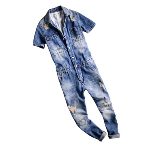 Combinaison cargo homme denim bleu résistant contre l'usure