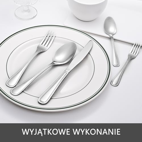 Otto Koning Frankfurt, zestaw sztućców dla 6 osób, 30-częściowy, sztućce ze stali nierdzewnej – polerowane na wysoki połysk – sztućce o klasycznym i prostym wzornictwie