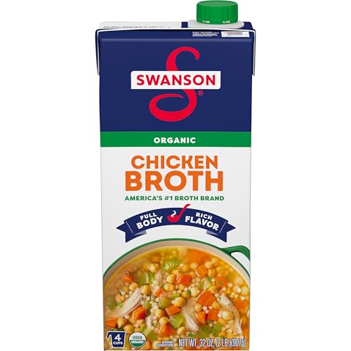 SWANSON S 100% Natural Organic Chicken Broth, 32 oz Carton
