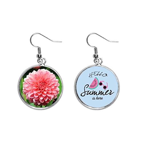 Pendientes de sandía flor de durazno aretes veraniegos lóbulo oreja