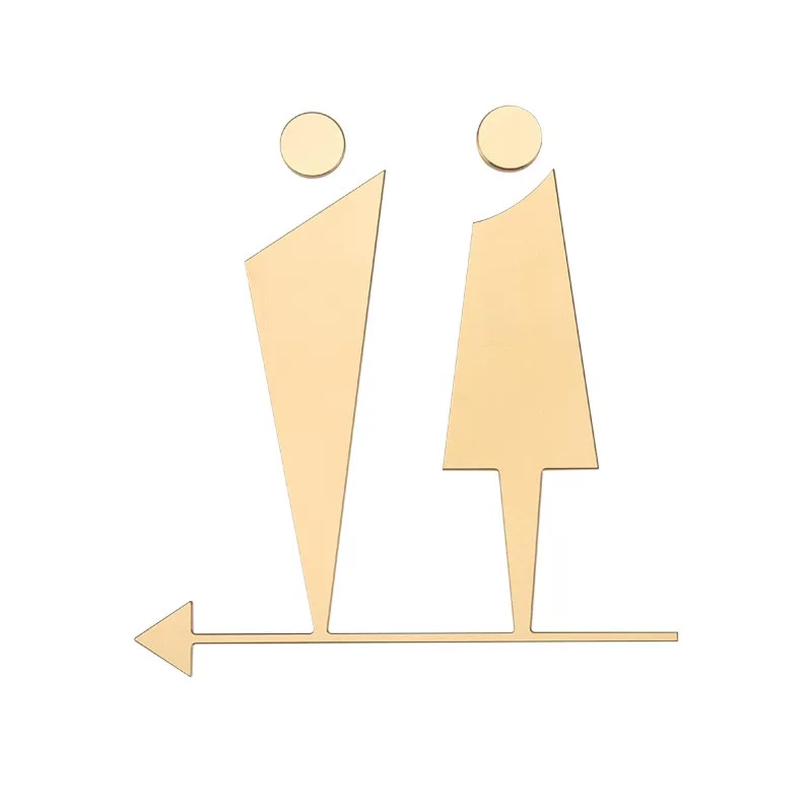 Aluminium Restroom Sign for Business – Unisex Bathroom Sign for Bathroom Door or Wall(Gold)
