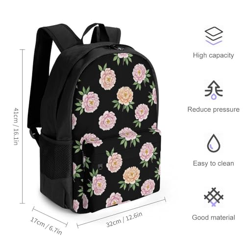 Compact Anti-Theft Urban Backpack for City Travel, Lightweight Secure Daypack for Men & Women, Sightseeing, Floral Flowers Bookbag2