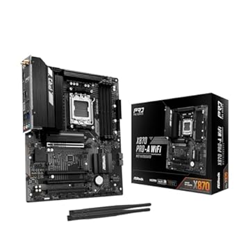 ASRock Placa-mãe X870 Pro-A WiFi ATX - AMD AM5 Ryzen 9000/8000/7000, DDR5 8000+(OC), PCIe 5.0, Dual USB4 Type-C, Wi-Fi 7, 2,5GbE