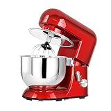 Küchenmixer, Elektrischer Standmixer Mit Schüssel Mit Großem Fassungsvermögen Zum Backen Verschiedener Köstlichkeiten, Ideal Für Anfänger Und Fortgeschrittene Bäcker (Color : Red) (Red)