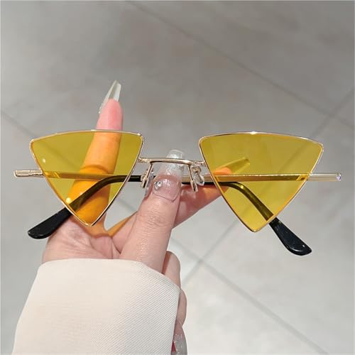 Vintage Triangle Sunglasses In Retro Metal Rim Outdoor Casual Shades Women4