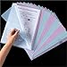 Clear Folders 80Pcs L Type Folders A4 Plastic File Project Pockets Folder Clear Paper Document Jacket Sleeve School Office Supplies for Resumes Papers Files(Pink)
