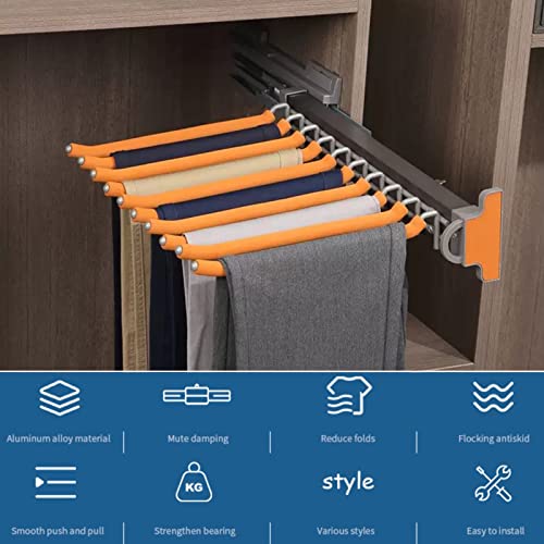 Porte-pantalons extractible à 10 bras pour maximiser les petits espaces