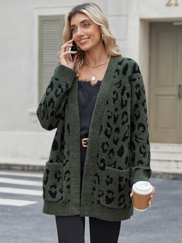 Image of Snuggle Sac Cardigan Sweaters for Women with Pocket Trendy Casual Long Sleeve Tops Open Front Fall Winter Coats